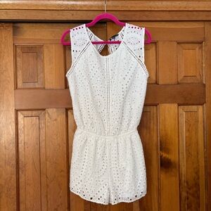 American Eagle White Eyelet Sleeveless Romper S